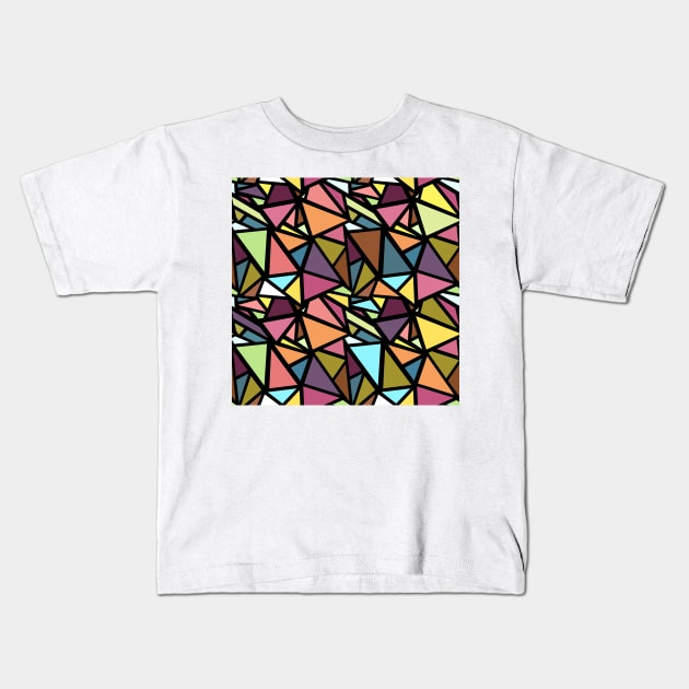 Colorful triangles pattern 6 Kids T-Shirt by B&K